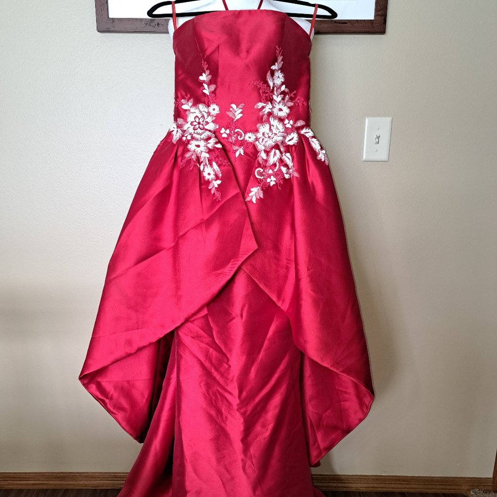 Sherri Hill Red Strapless Sequin Embellished Gown